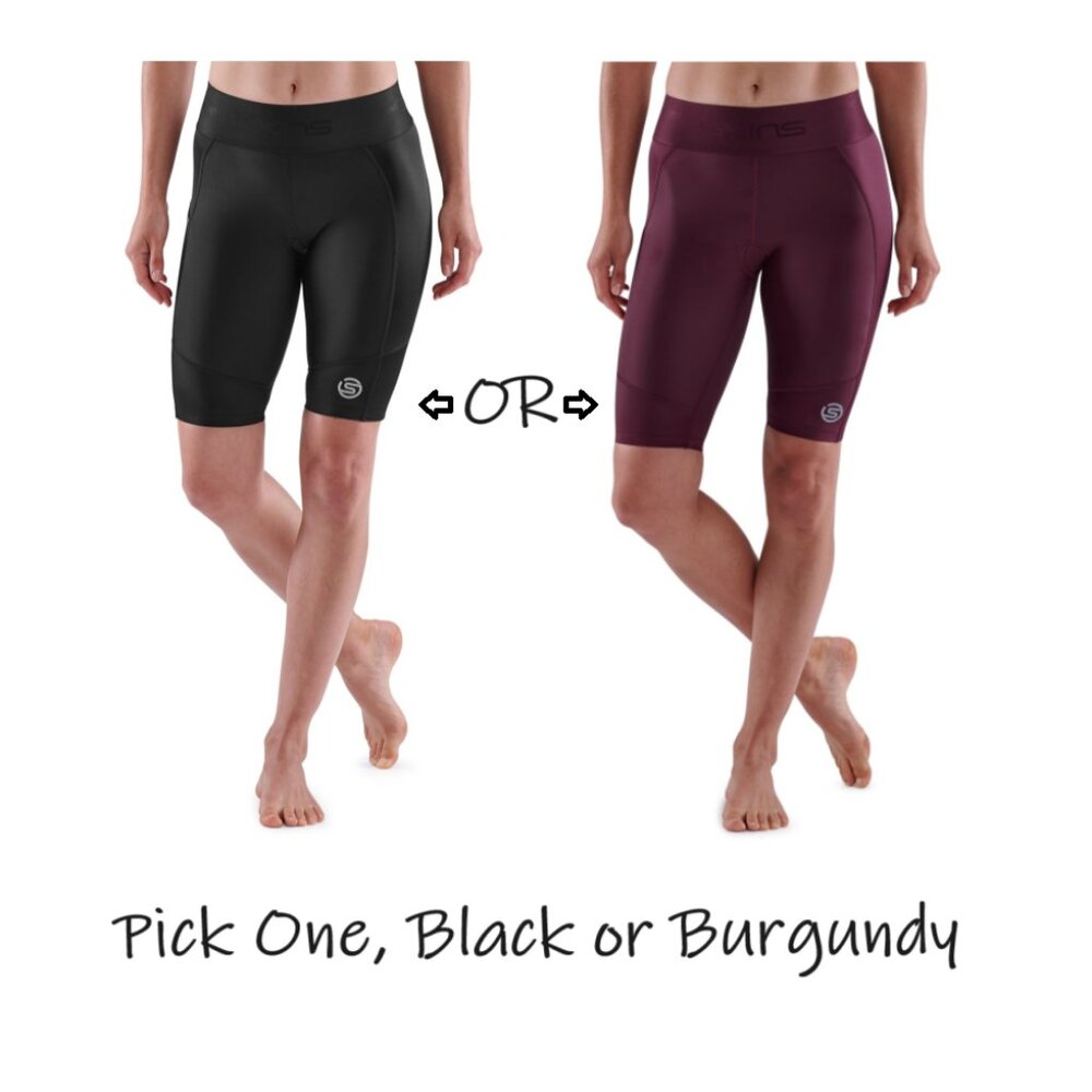 NWT - SKINS SERIES-3 WOMEN’S HALF TIGHTS - Black OR Burgundy